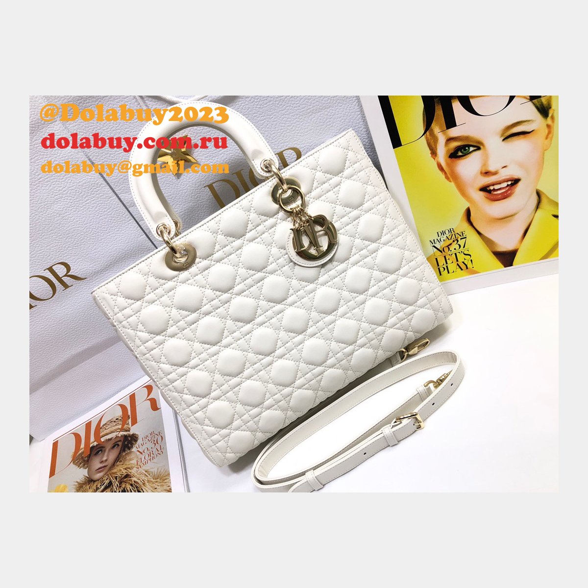 Inspired Duplicate dior lady lambskin 32CM HANDBAG