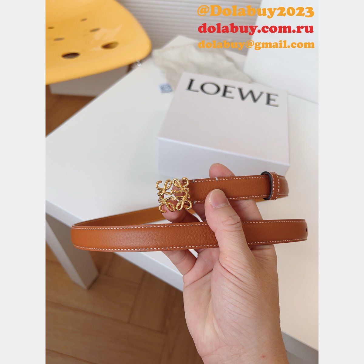 Luxury Inspired Loewe Anagram 2.0cm Width Replicas Belt