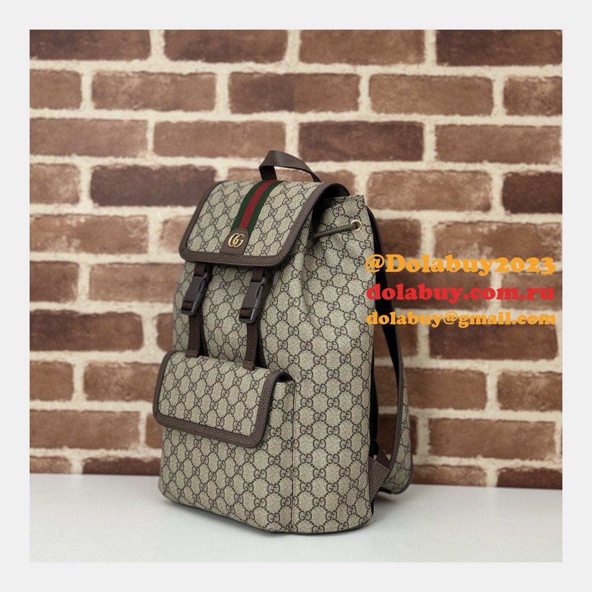 men G*u*i 792114 ophidia small gg backpack ebony supreme copy bag