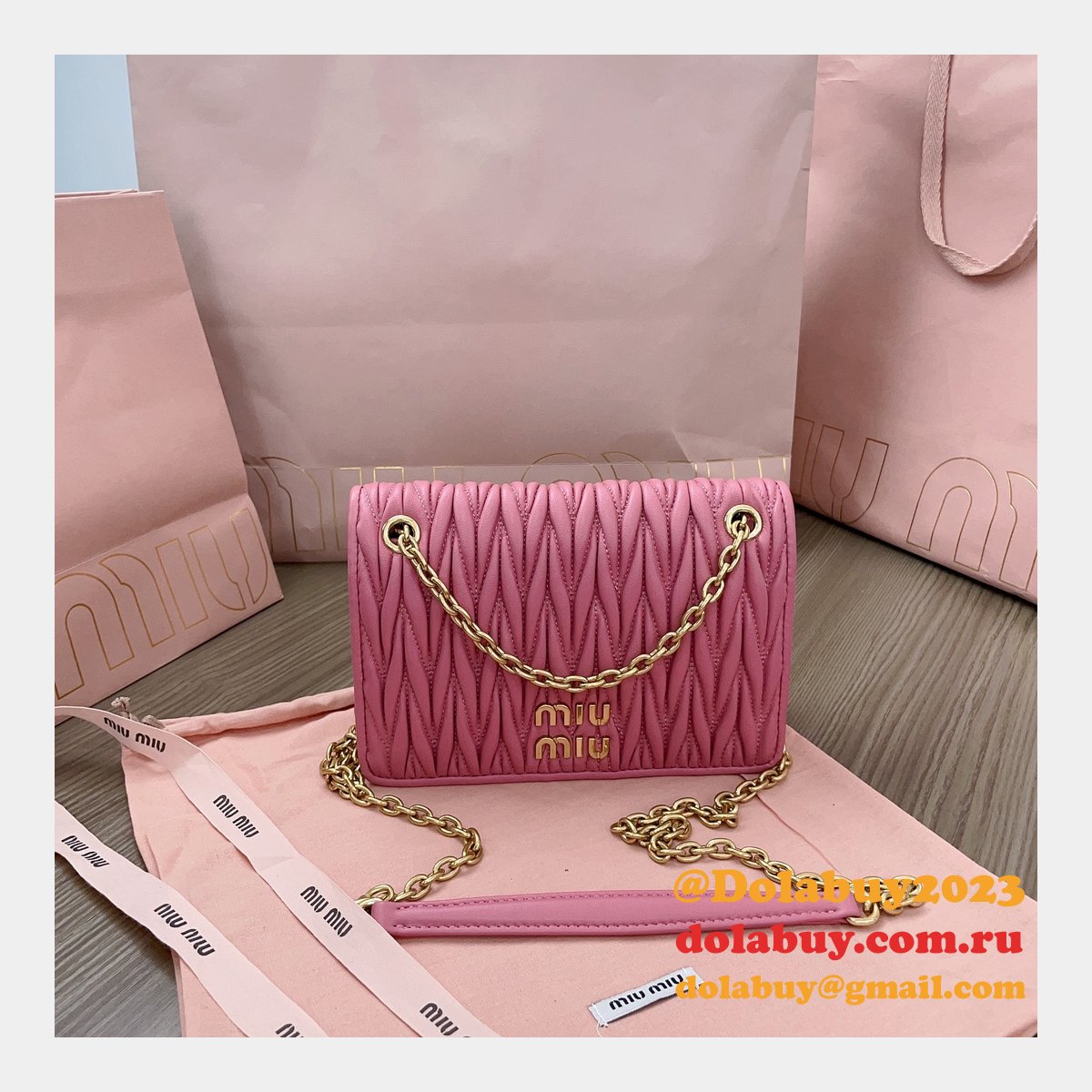 Copy High Quality 5BP065 Replica Miu Miu Matelasse Bags
