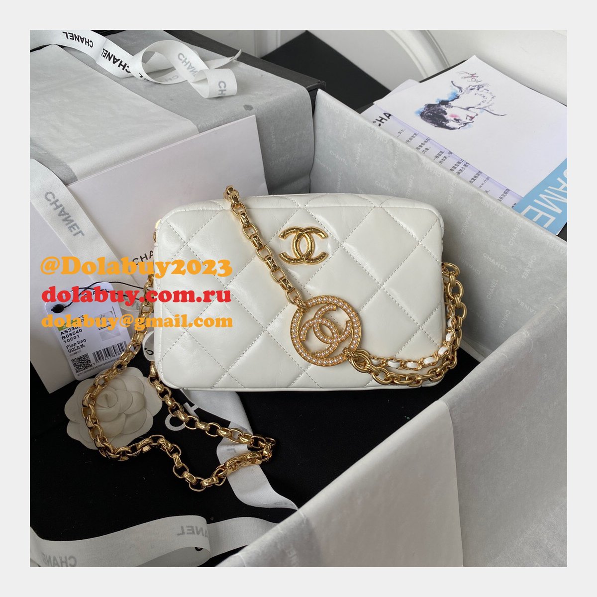 Best Luxury Replica AS3383 Camera Case Metallic Calfskin & Gold-Tone