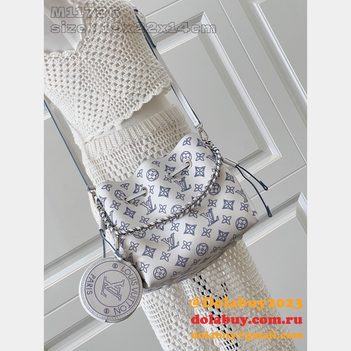 Bella Mahina M11736 White Inspired Louis Vuitton Luxury Bags