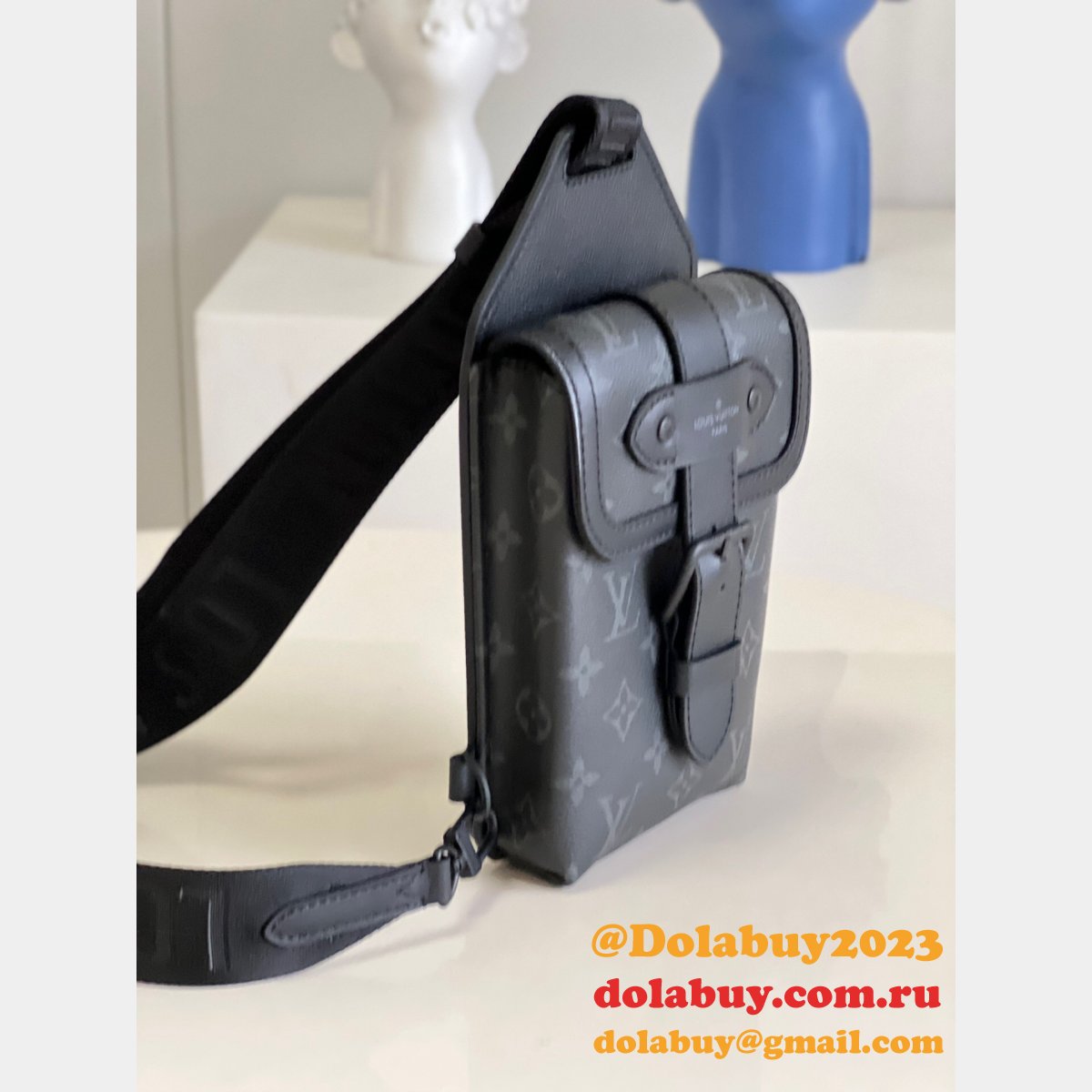 Louis Vuitton Luxury Replica Saumur Slingbag Monogram Eclipse Canvas M45912 Bags