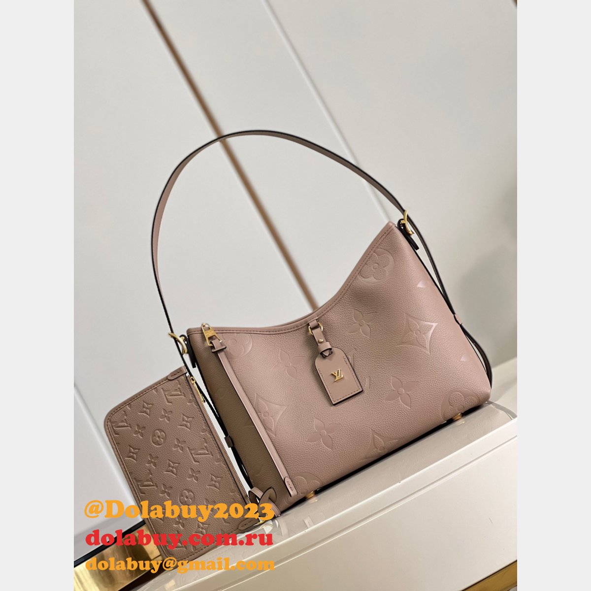 Fake Louis Vuitton Apricot CarryAll Monogram m46293 Handbag