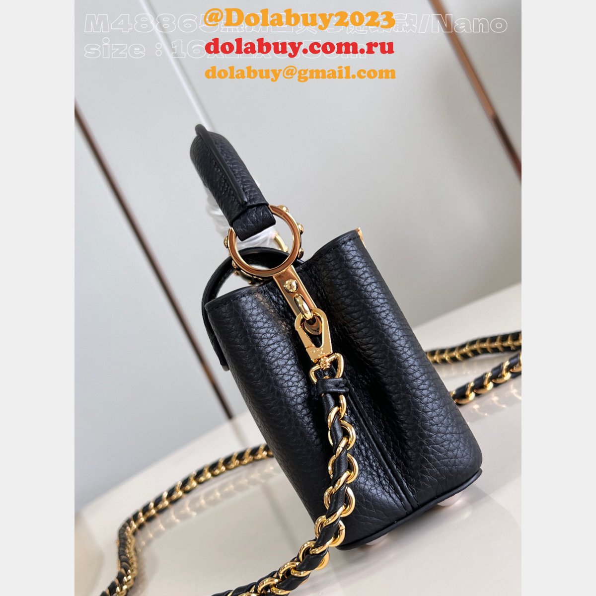 Buy Outlet Replicas Louis Vuitton Capucines M48865 Black Bag