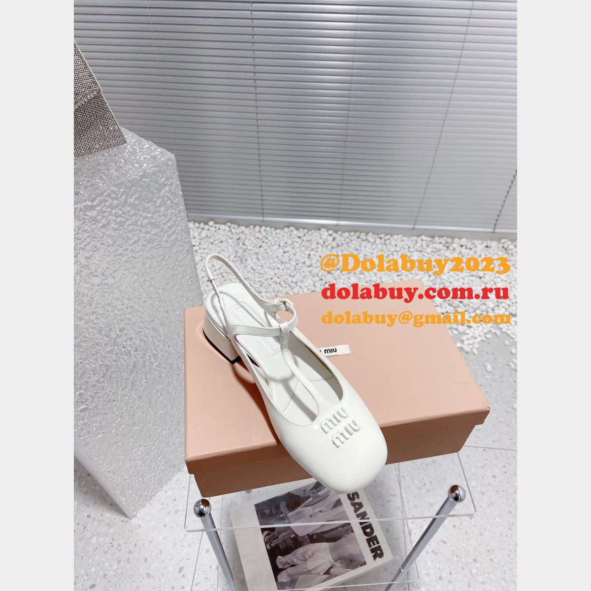 Miumiu Duplicate T Block Heel Mary Jane Copy Sandals