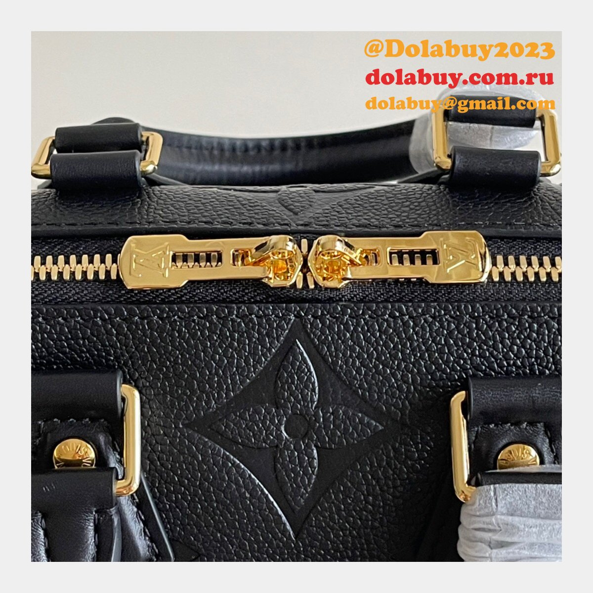 AAAA Replica Louis Vuitton M58953 Speedy Bandoulière 20 Monogram Empreinte Black