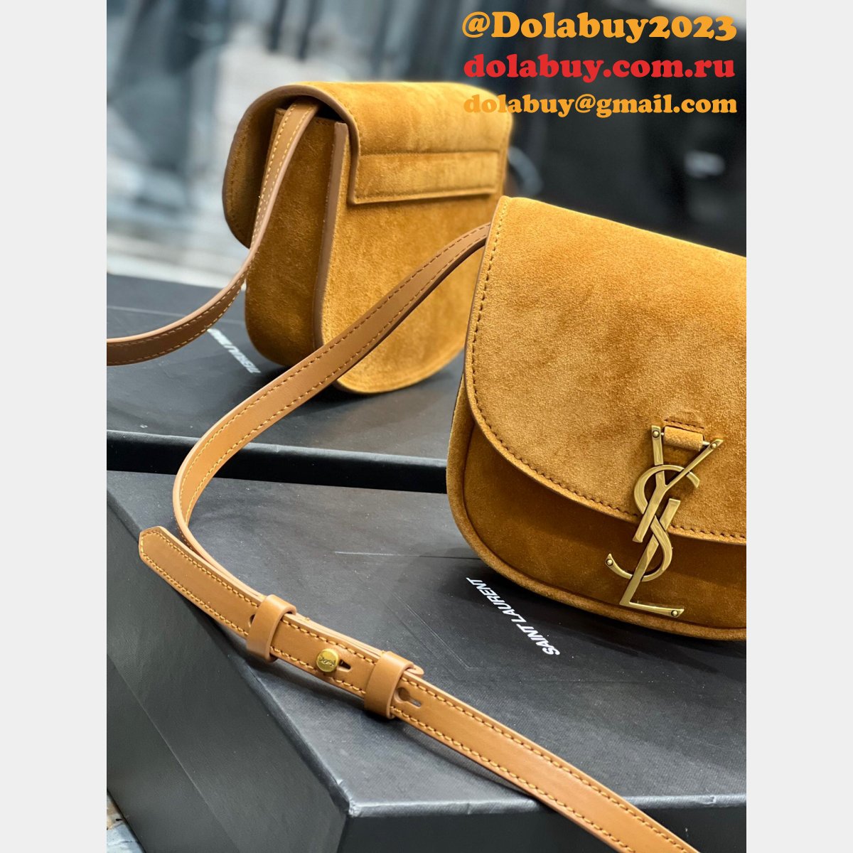 Fake Saint Laurent Smooth 619740 Leather Kaia Small Satchel