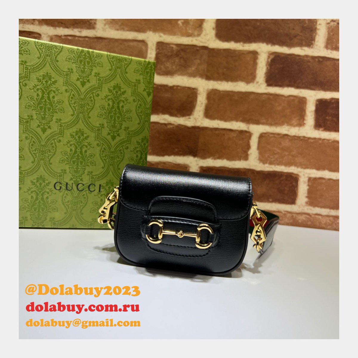 the replica G*u*i 699760 high quality horsebit 1955 strap wallet