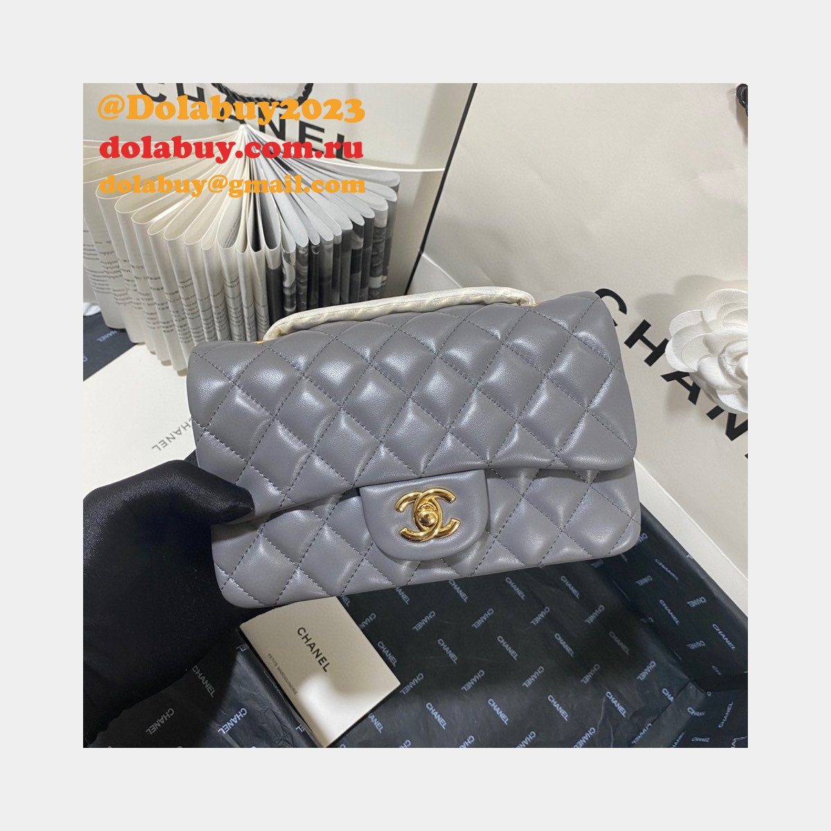 Top Quality CC Lambskin Flap Bag 1116 20CM