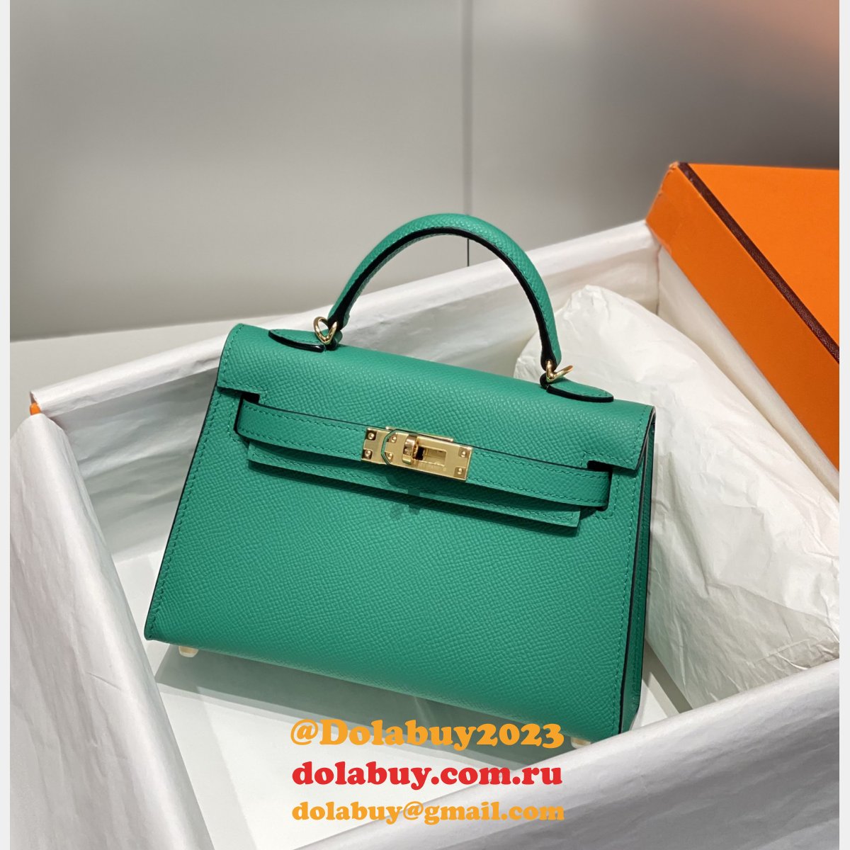 Replica Hermes Vert Jade Green Kelly Online Store Bag
