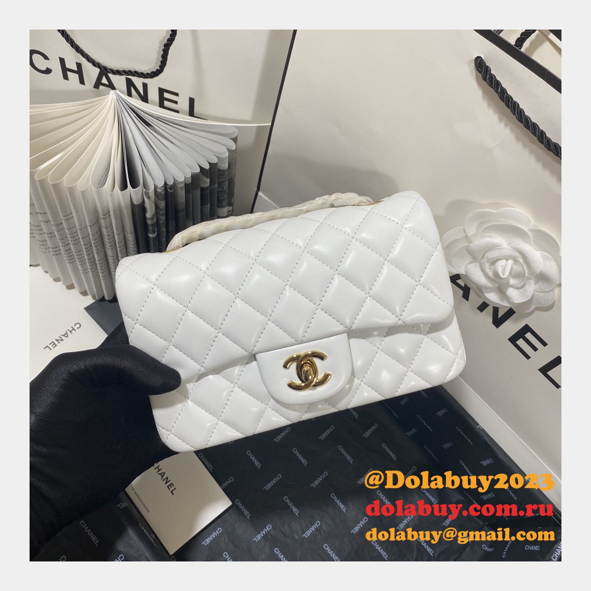 Cheap CC Lambskin Flap Designer Bag 1116 20CM