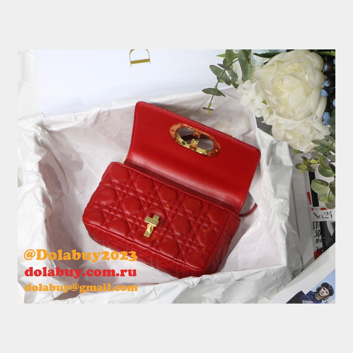 Knockoff Dior Caro High Quality Red Bag