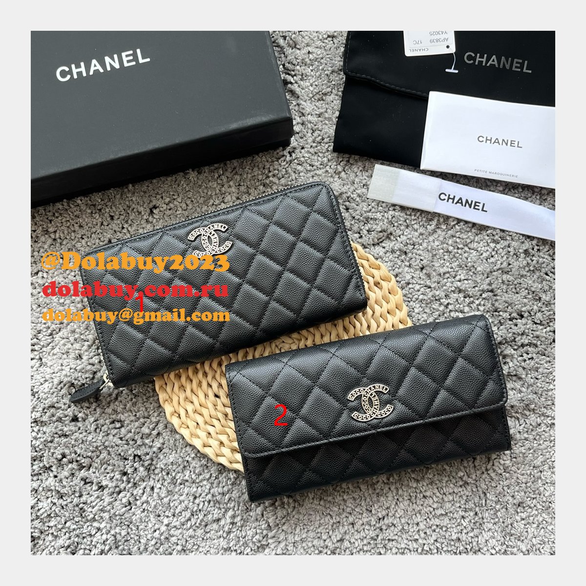 High Quality 7 Star Zipped Coin Purse AP3840 & AP3830 Replica Wallets