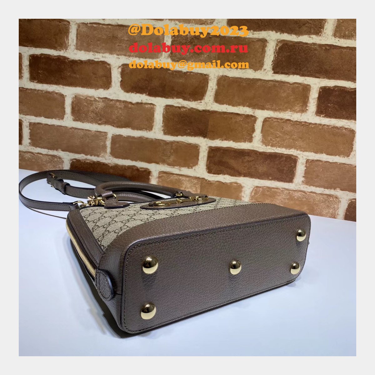 designer G*u*i replica 1955 horsebit small top handle 621220 bag