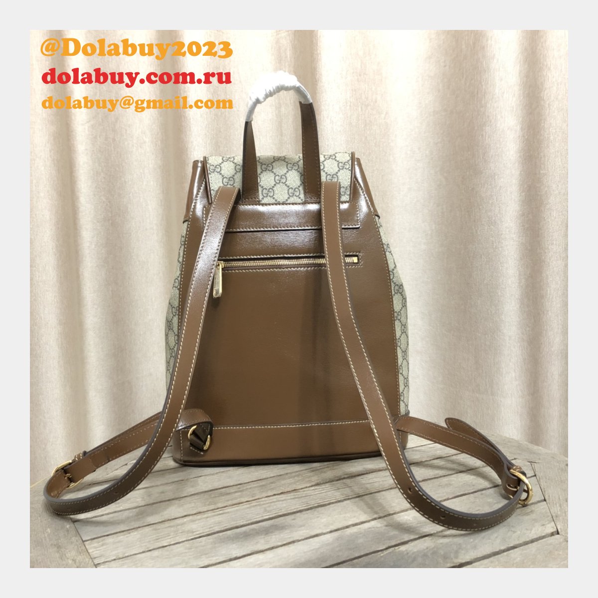 designer G*u*i replica horsebit 1955 backpack beige 620849 bag
