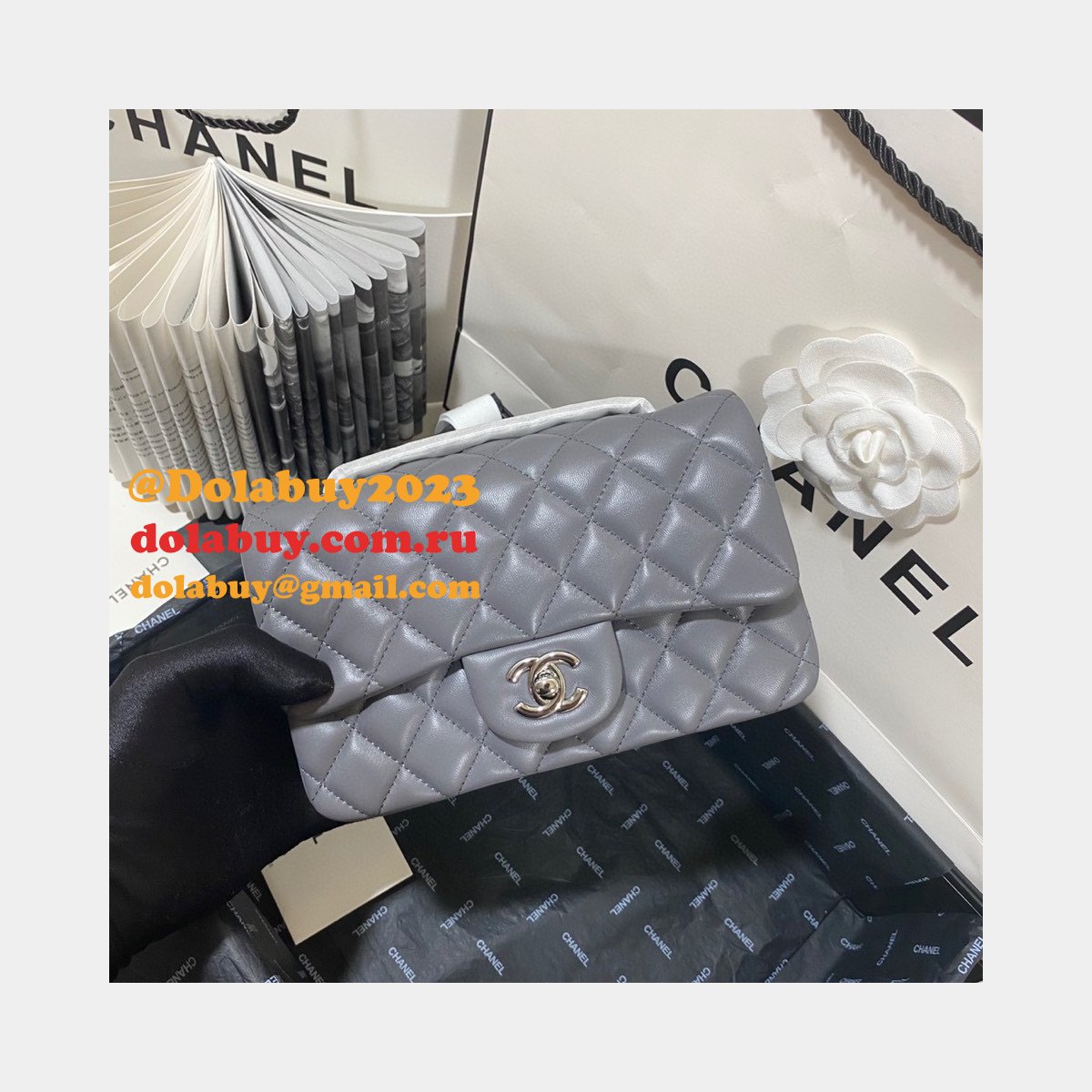 Top Quality CC Lambskin Flap Bag 1116 20CM