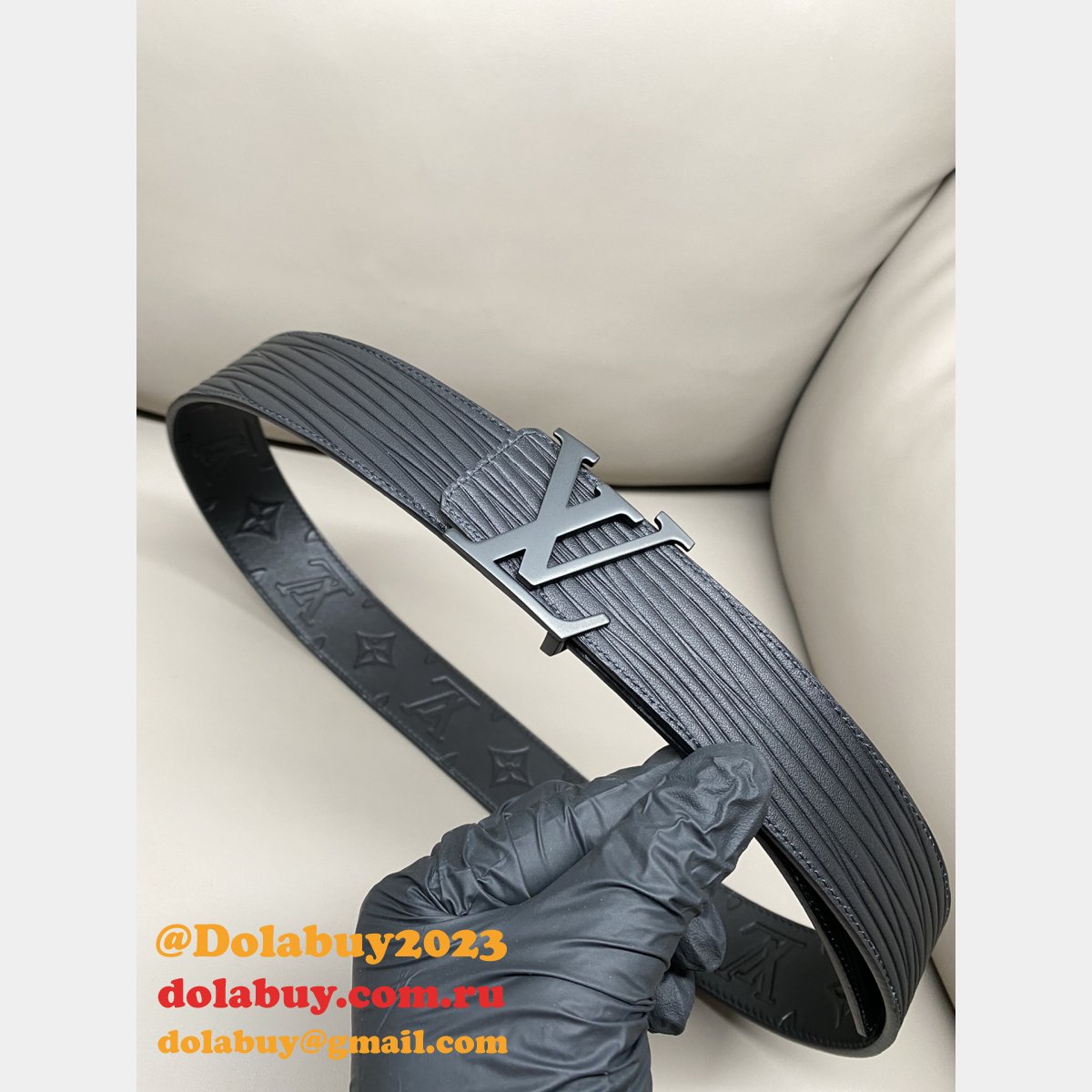 Cheap LOUIS VUITTON MEN Double-sided Belt 40mm