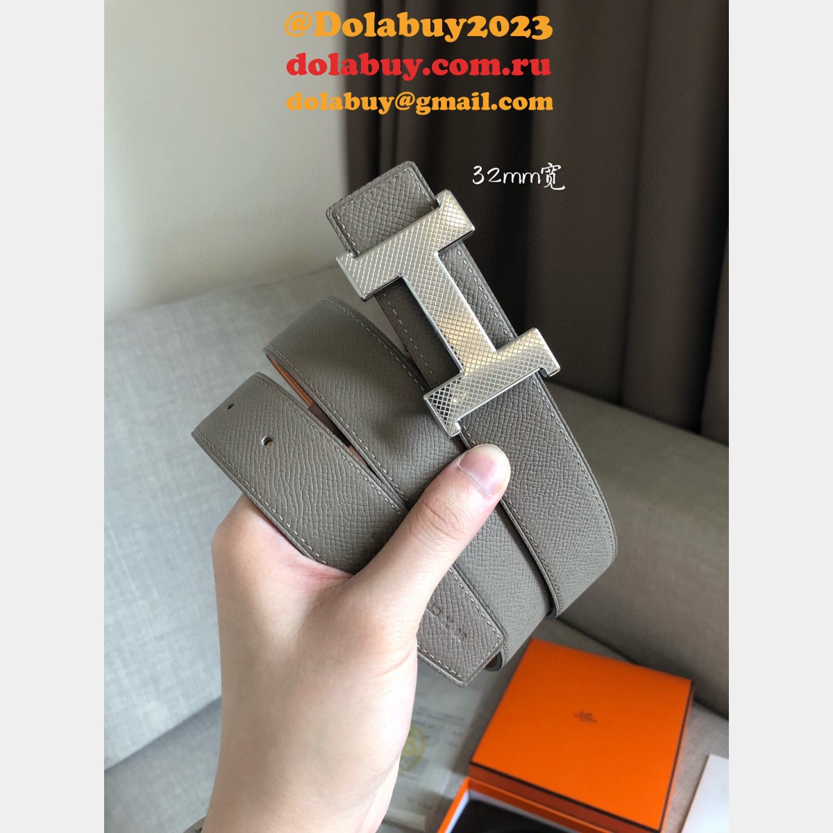 Replica Hermes Belts Reversible Leather Strap 32mm Designer Fake Store