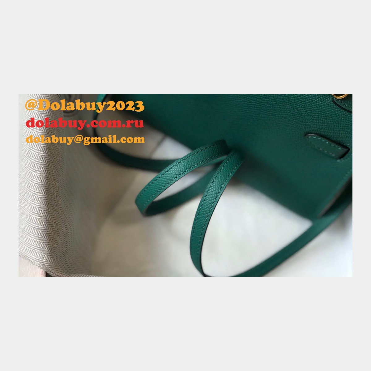 Hermes Mini Kelly Replica Army Green Handbag Epsom leather