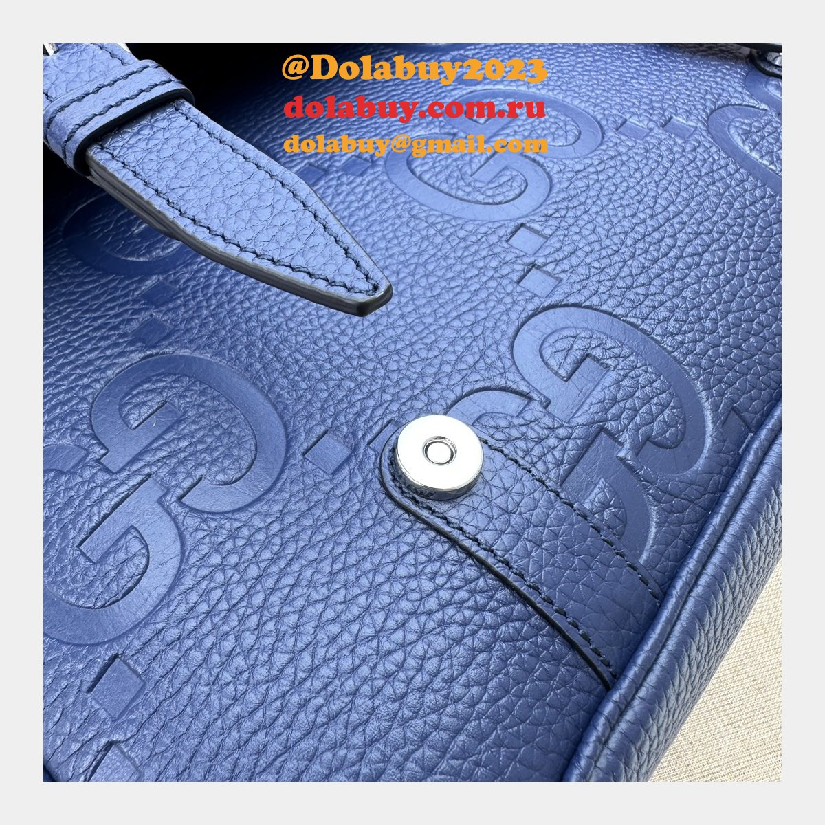 jumbo G*u*i inspired gg 1:1 mirror messenger 760234 blue bag