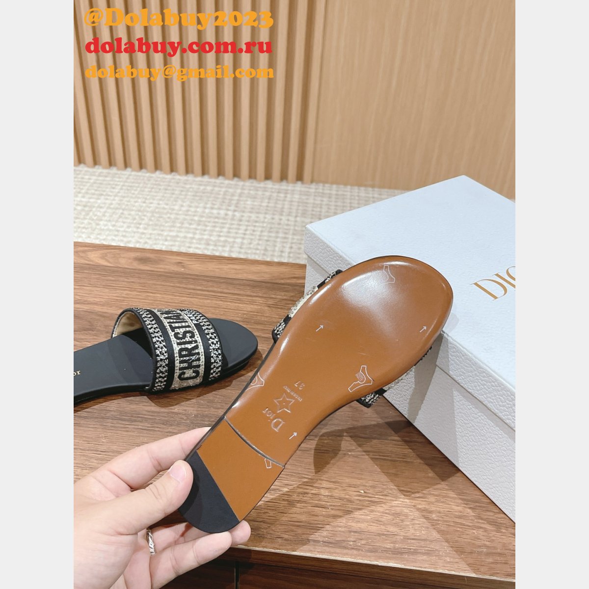 Designer DIOR FLAT SLIPPER DWAY SLIDE Duplicate