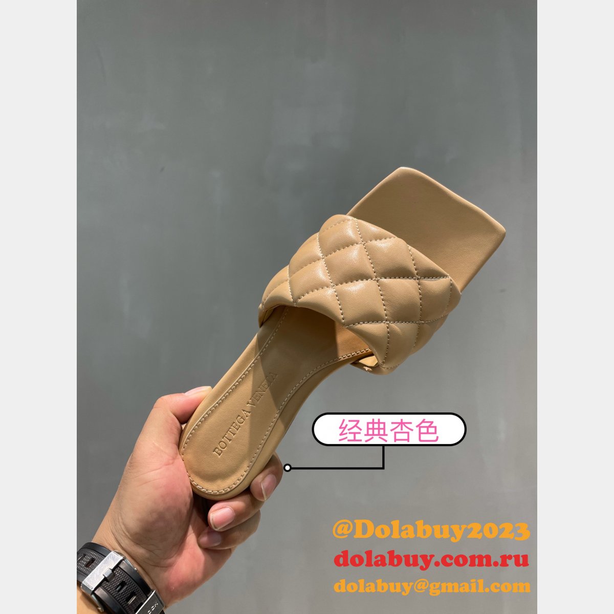 1:1 quality bottega venet fake Di*m*nd flat slippers shoes