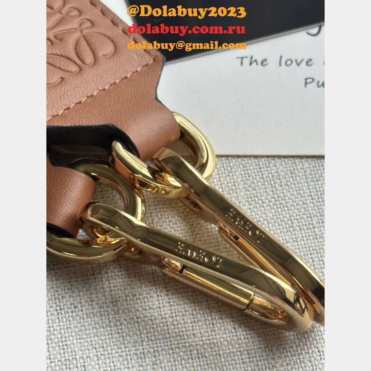 Best Loewe Anagram double-sided embroidered shoulder strap