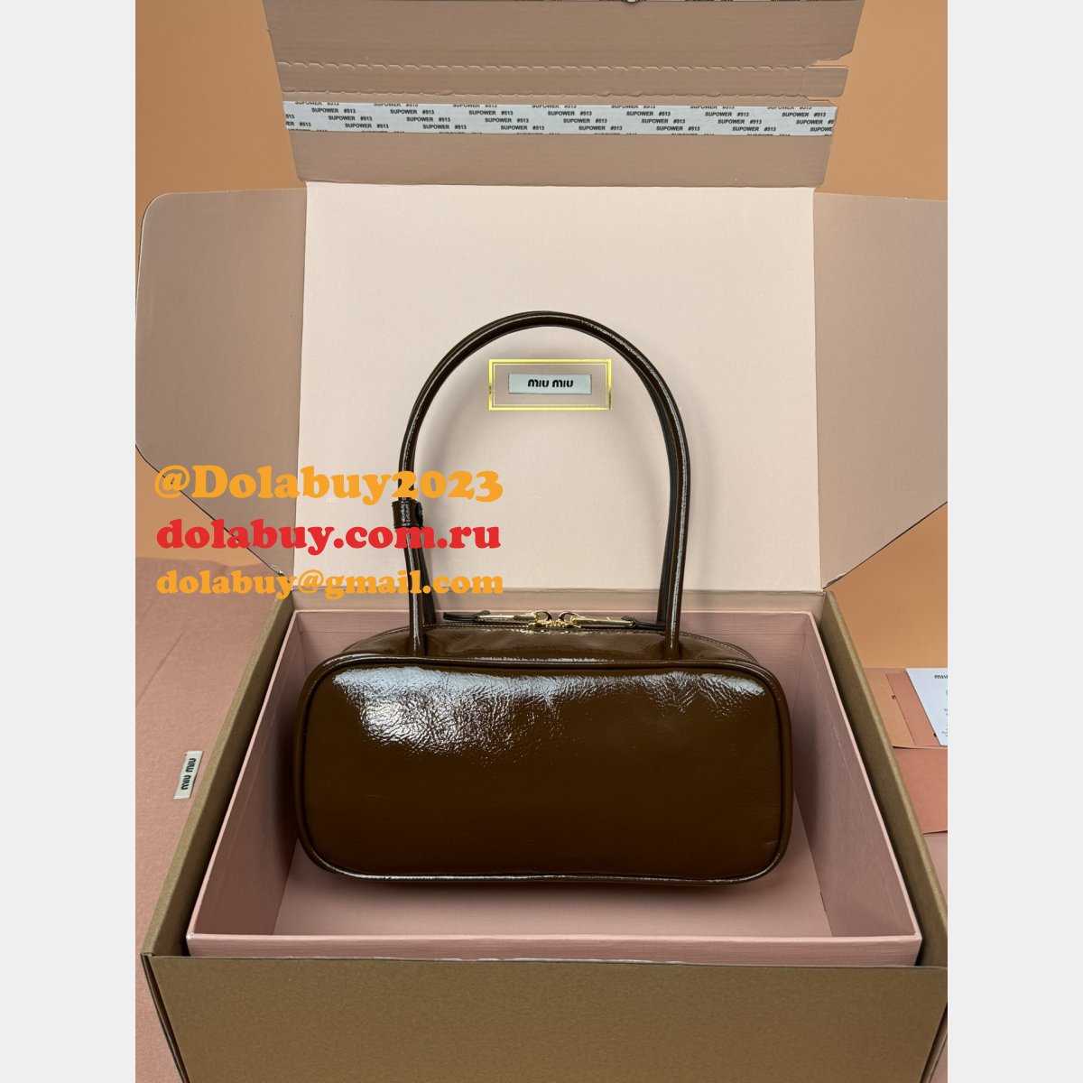 Top Quality MIU MIU Beau Patent Leather 5BB173 Bag