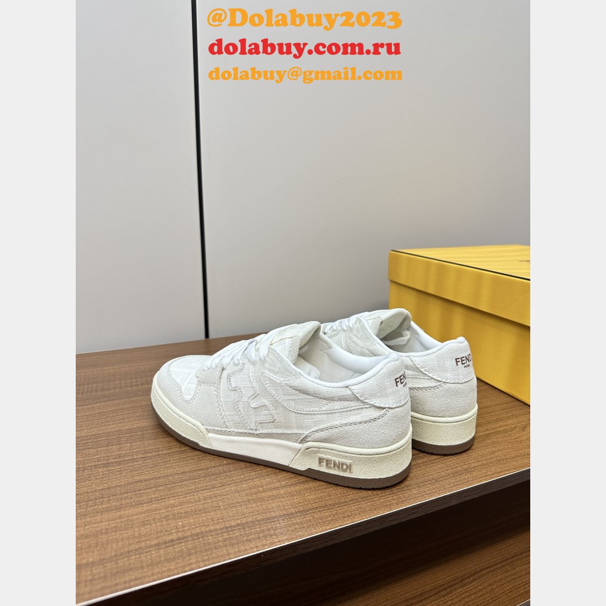 F**di match leather sneakers