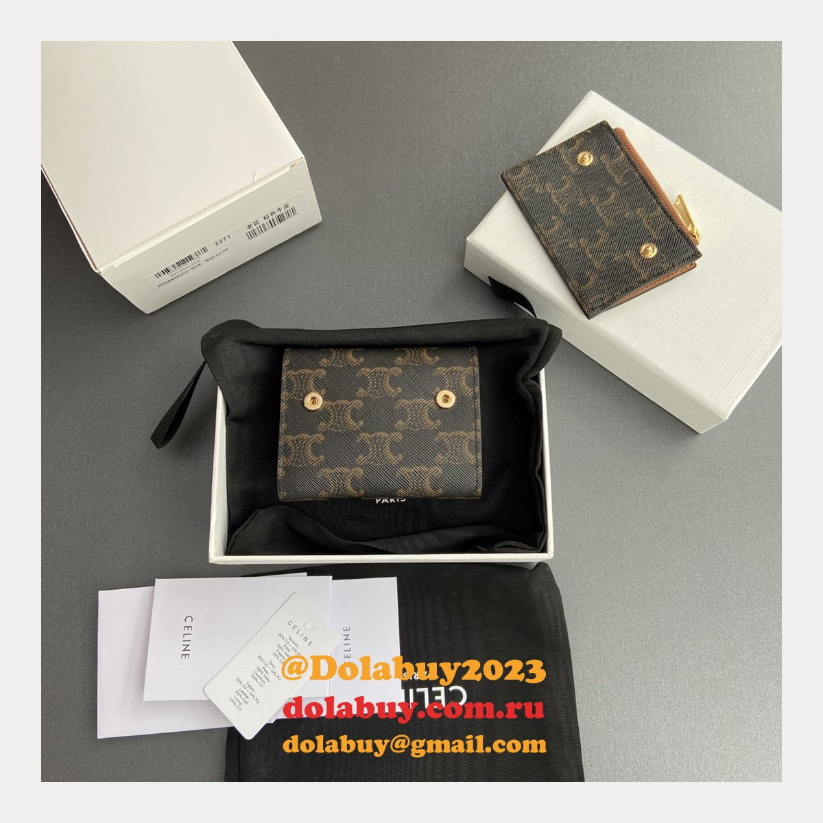 High Quality Fashion CELINE TRIOMPHE short wallet