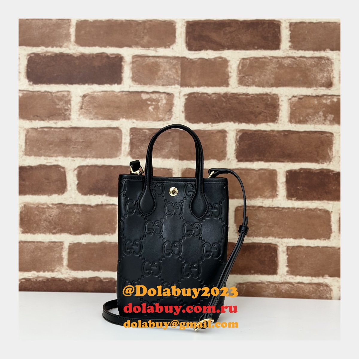 gg crossbody G*u*i 790133 black super aaa+ designer replica bags