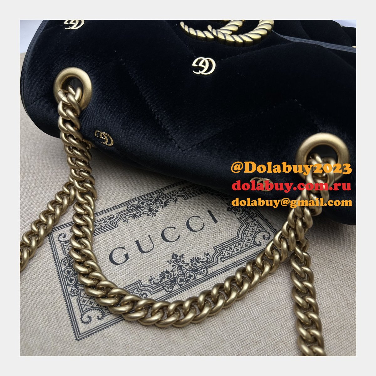 affordable 446744 black marmont top-quality fake G*u*i bags