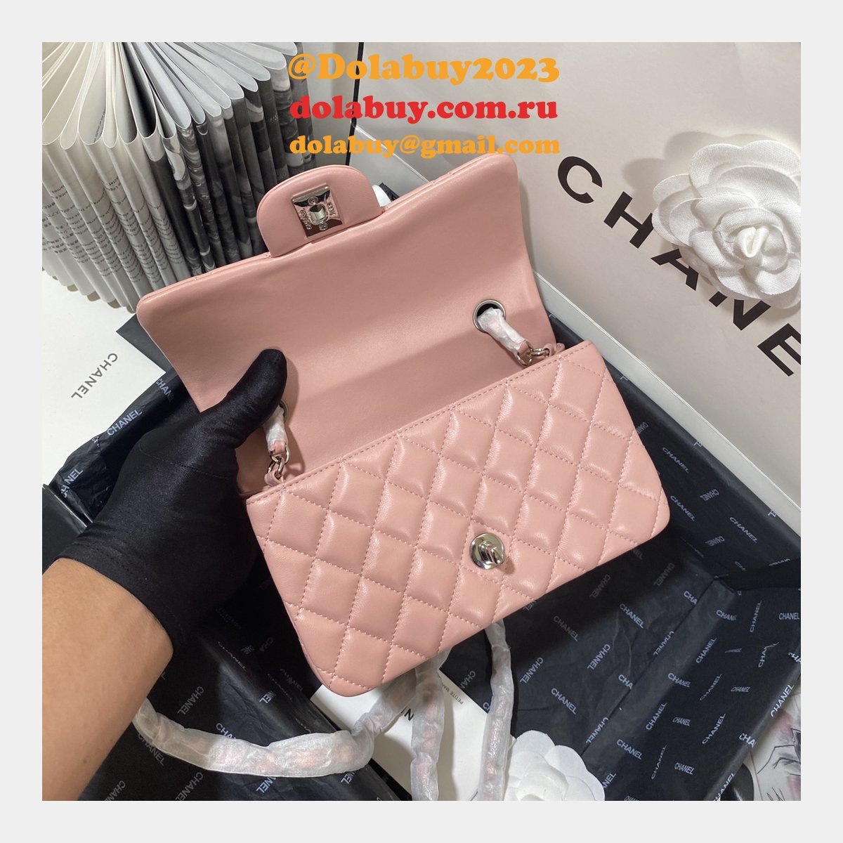 Fashion CC Lambskin Flap Designer 20CM Bag 1116