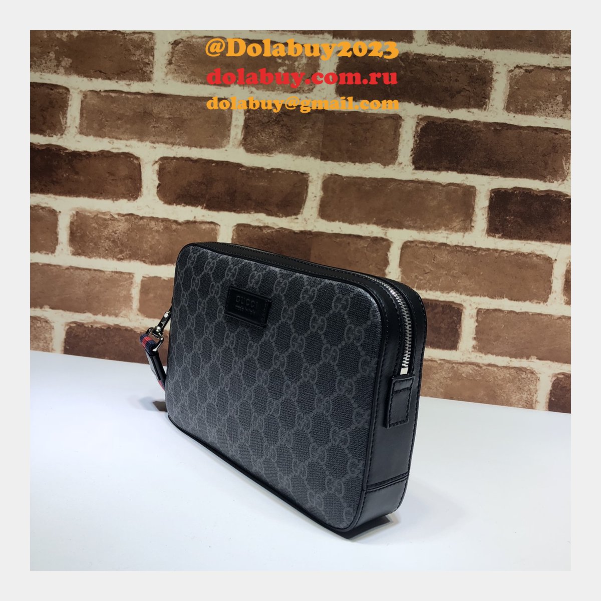 designer gg black mens top quality 495562 G*u*i replica bag