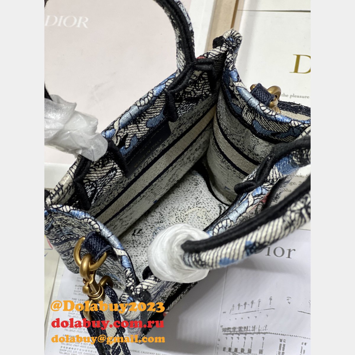 Book Tote High Quality Replica Dior Mizza Paris 9026 Bag