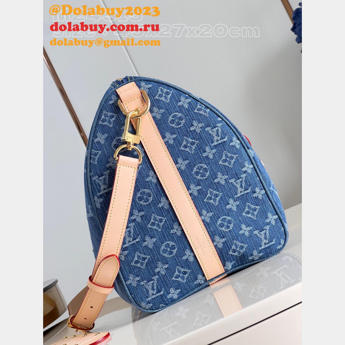 Best AAA M24315 Keepall Bandoulière 45 Blue 7 Star Louis Vuitton Fake Bag