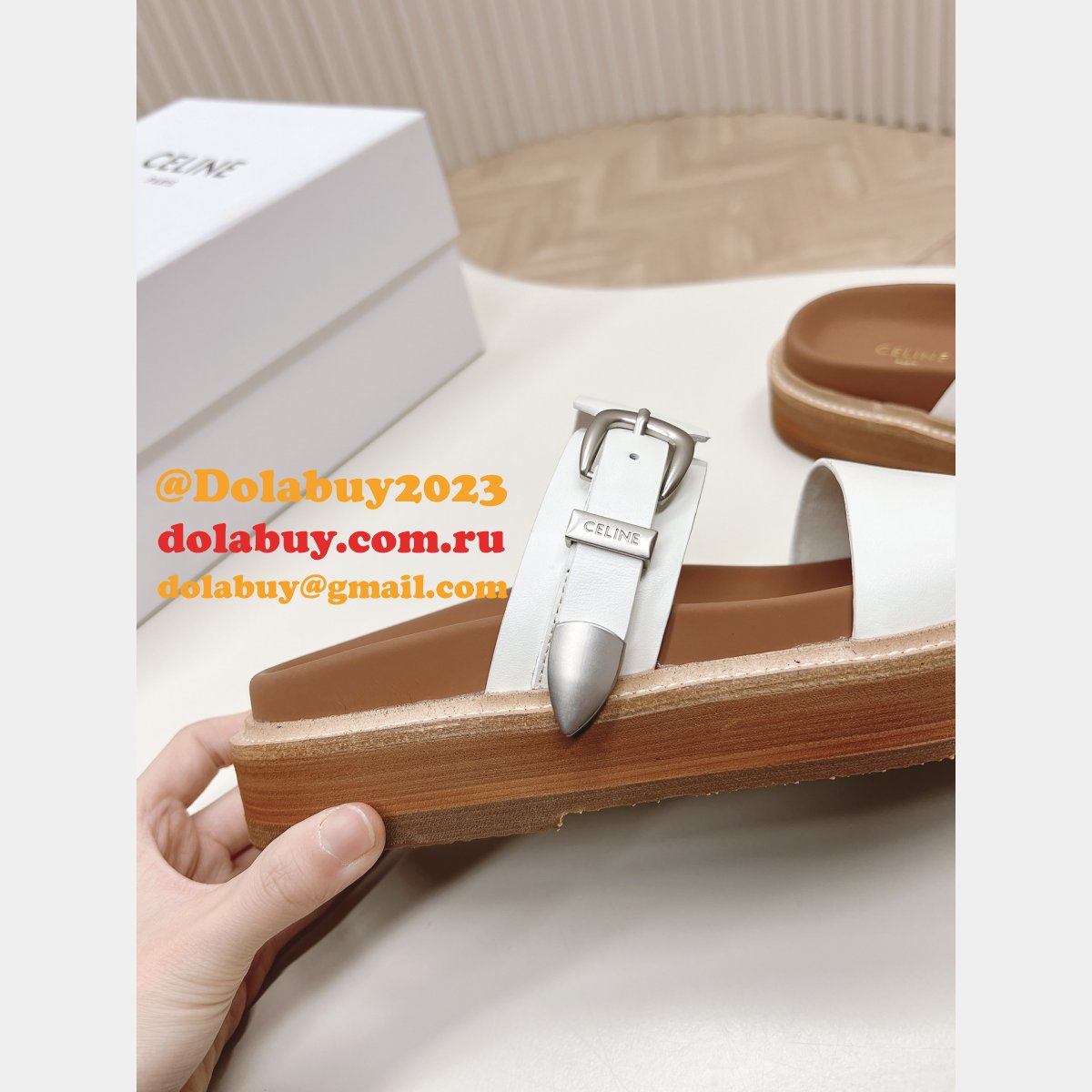 Luxury Celine Sandal Fashion Ladies Slide Platform Knockoff Shoes