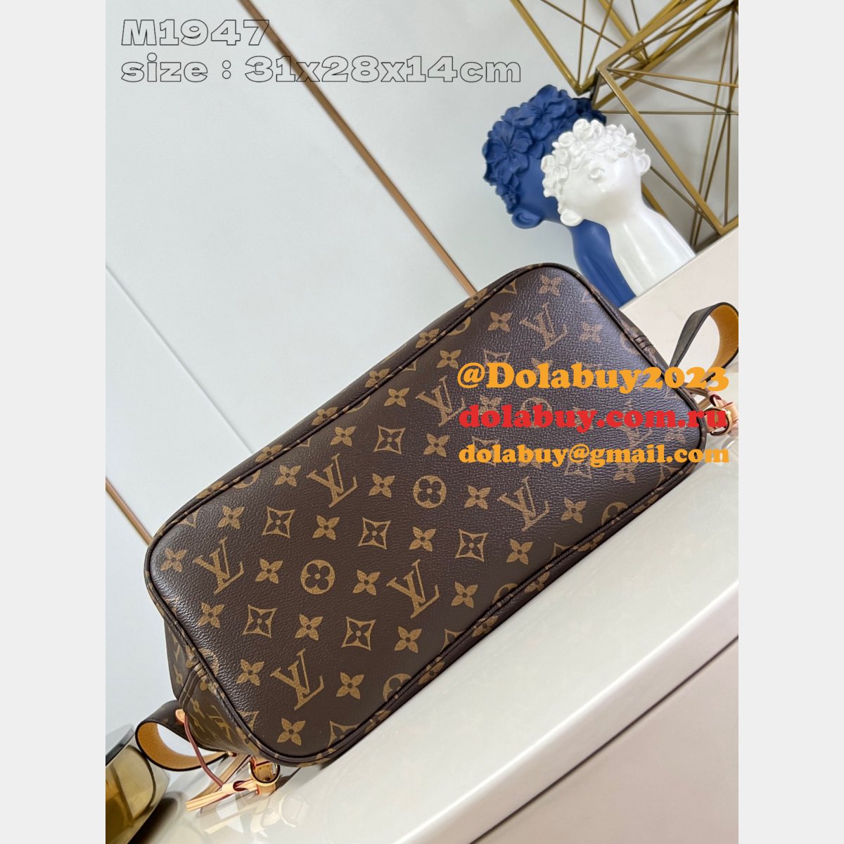 Louis Vuitton Designer M11947 Neverfull Bandoulière Inside Out Bag