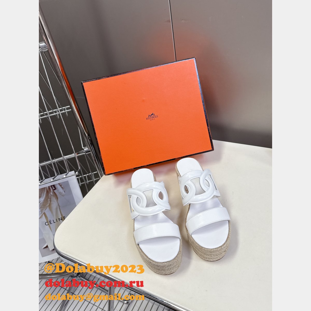 Inspired Hermes Wedge High Heel Sandals