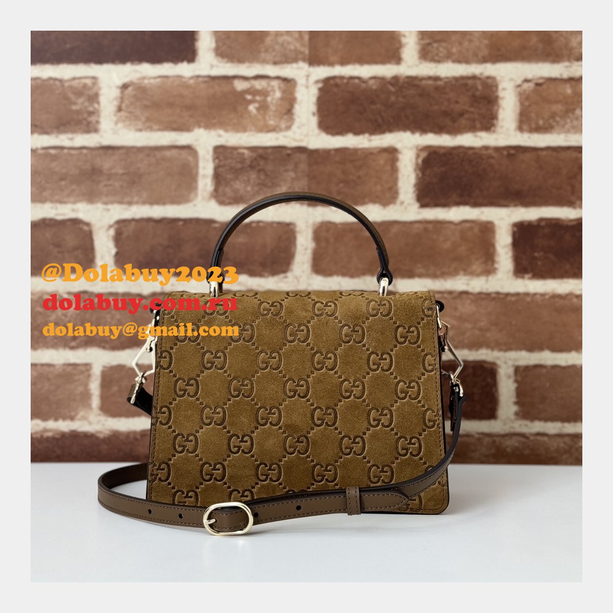 dionysus G*u*i duplicate top handle 813400 brown bag