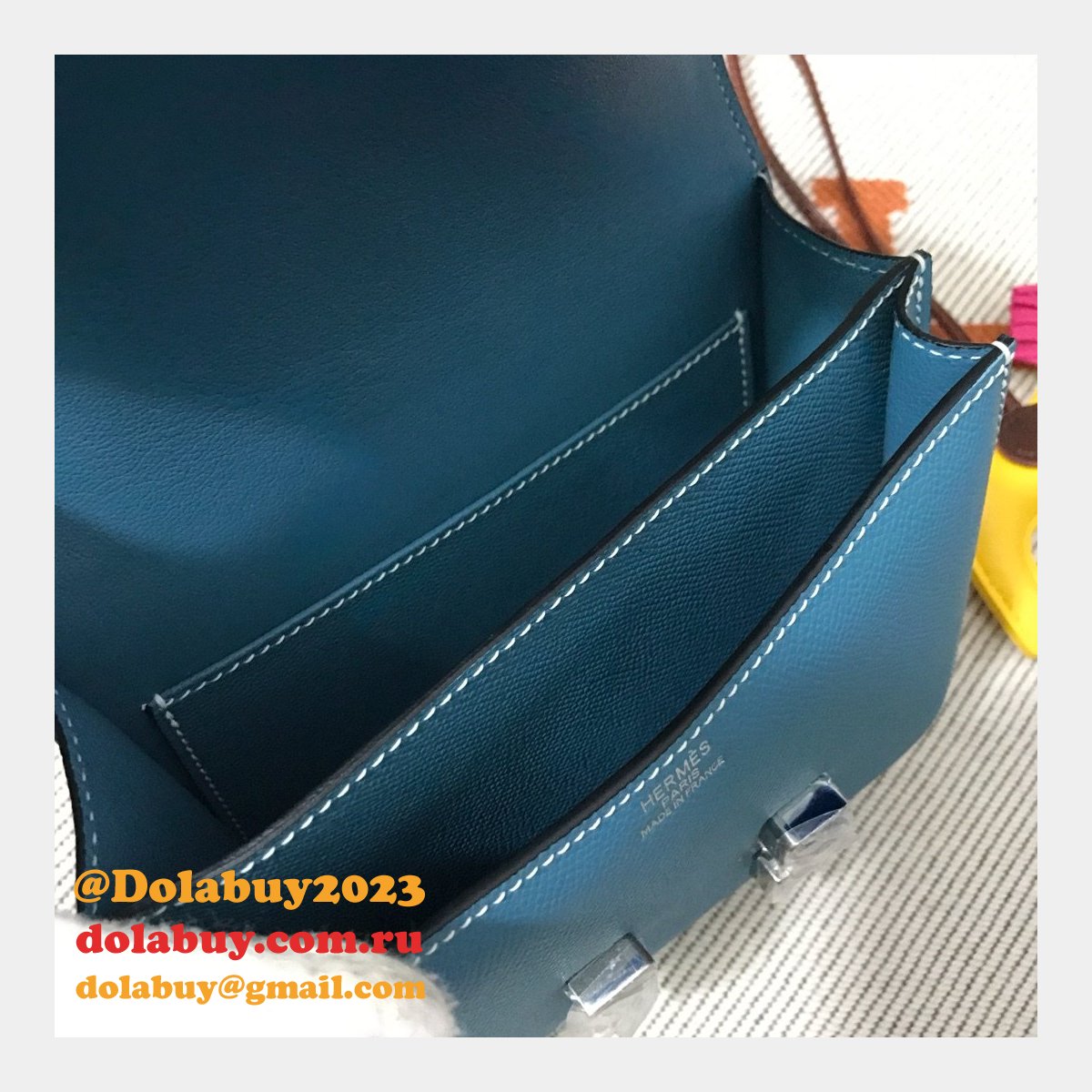 Hermes Constance Bag 18cm Epsom Leather Blue