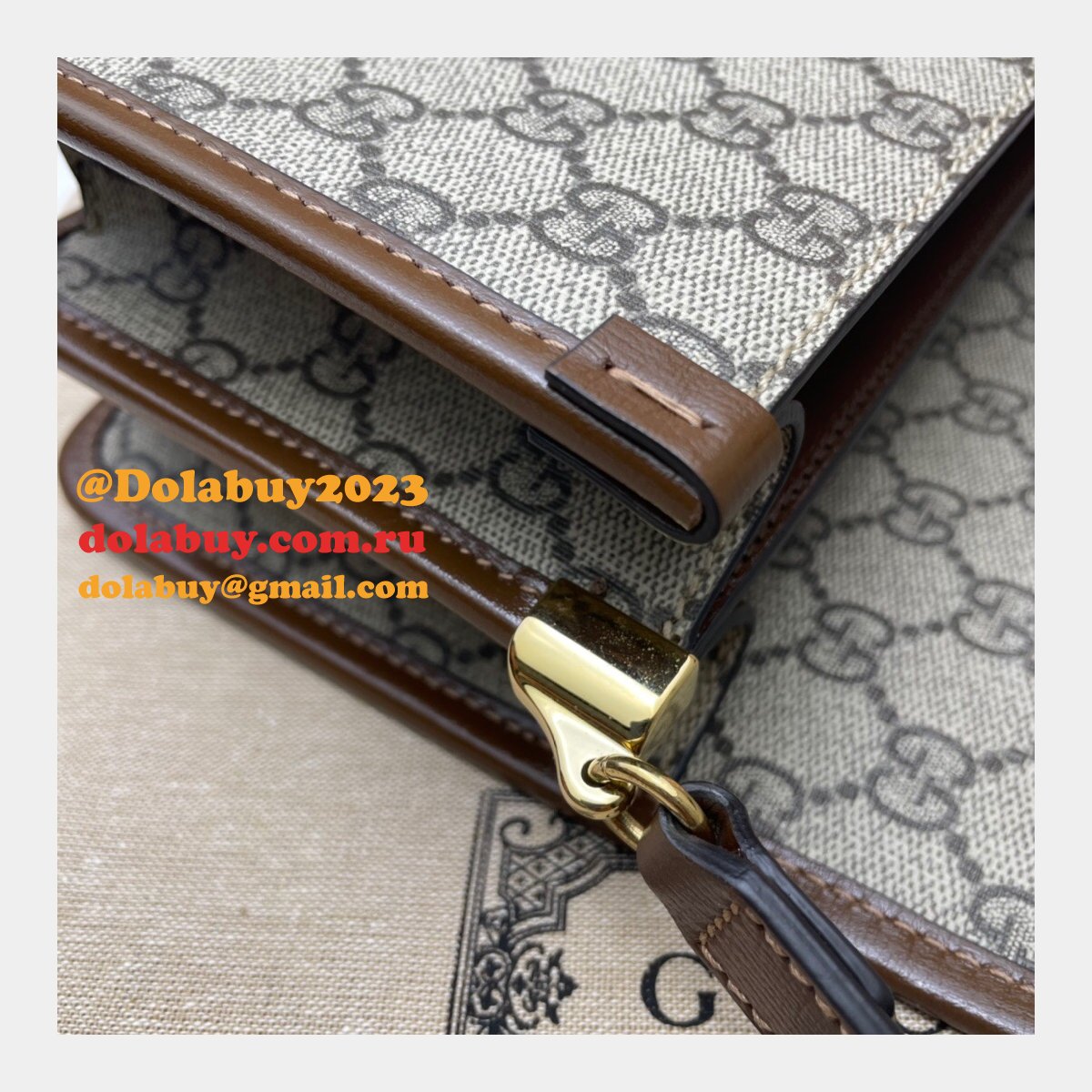 designer fake G*u*i 671620  shoulder bag with interlocking g in gg supreme