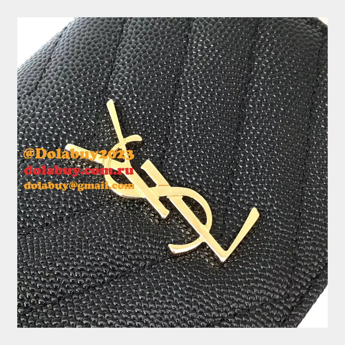 Fake YSL Saint Laurent Short MONOGRAM 459738 Black Wallet