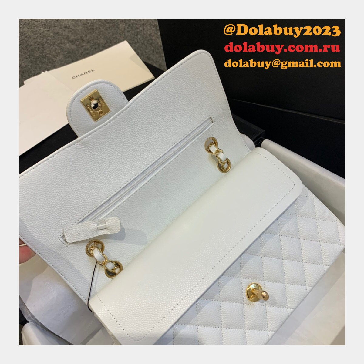 New CC 2021 Replica Quilted Caviar Leather Caviar CF1112 25CM Bags