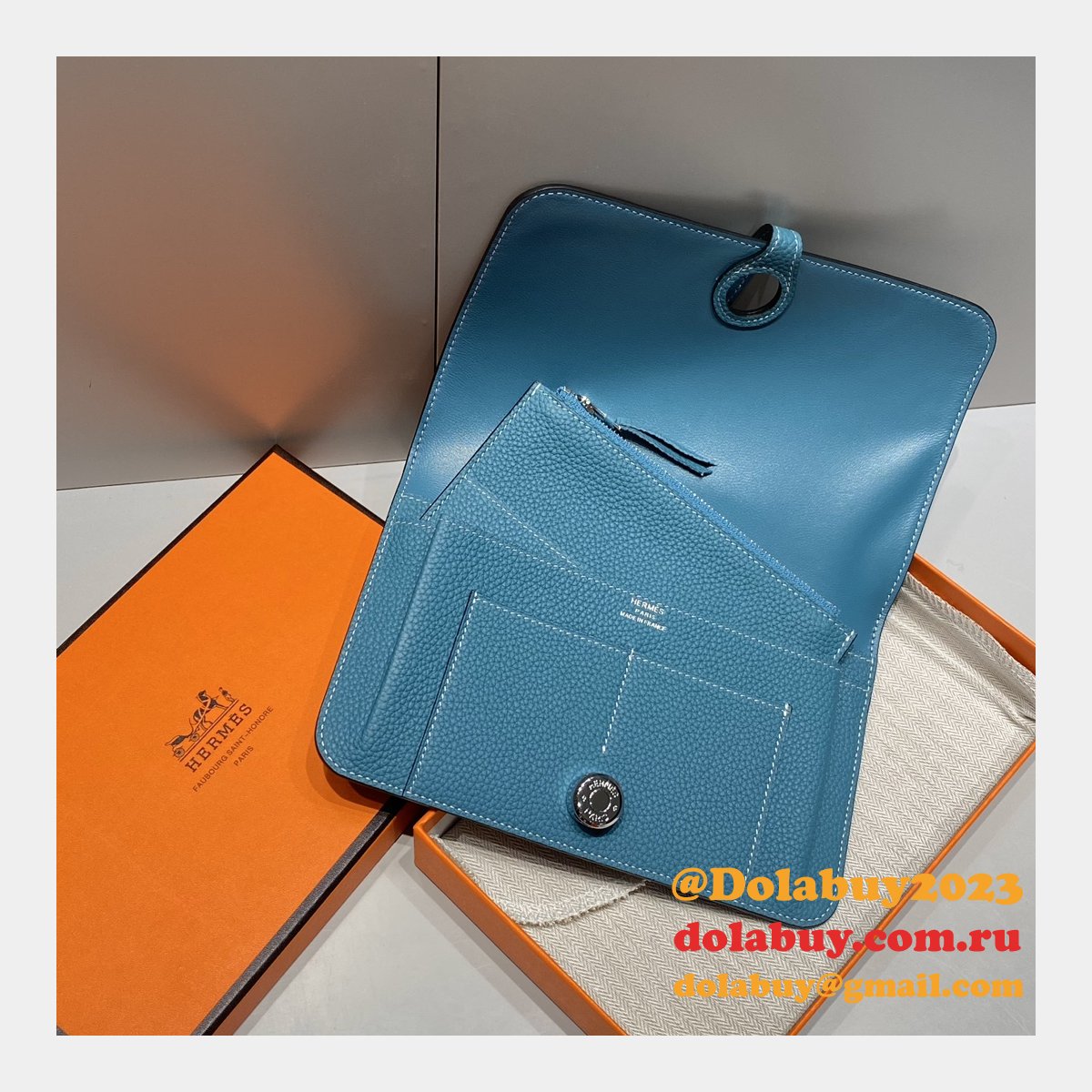 Luxury 1:1 Mirror Hermes Togo Passport Holder