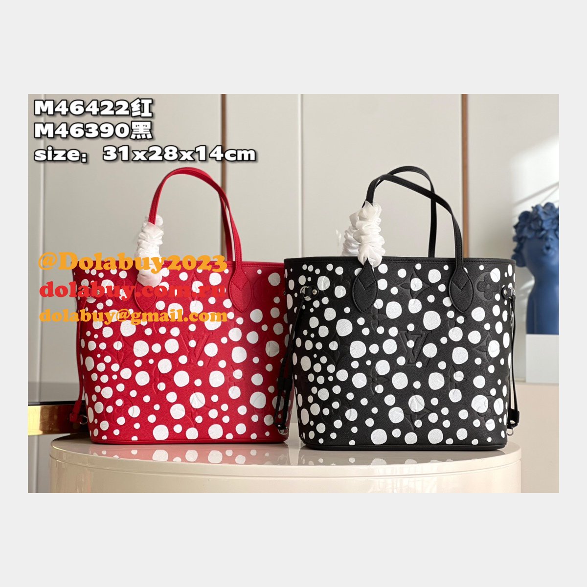 Louis Vuitton LVS x YK M46422/M46390 Neverfull Replica Monogram Empreinte Leather