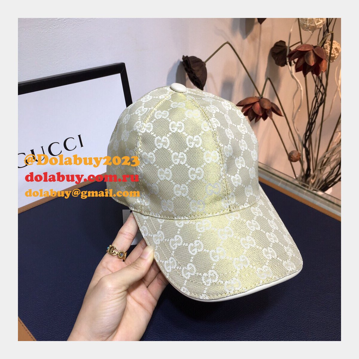 replica G*u*i cowhide leather adjustment strap hats