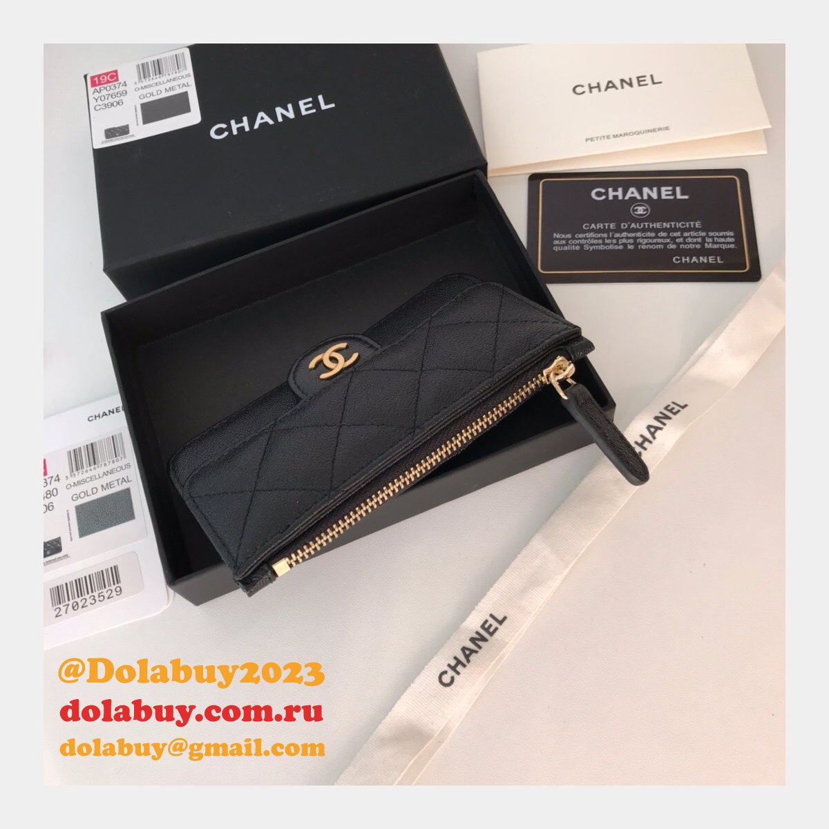 Replica CC Wallets and cardholders Designer AP0374 Black