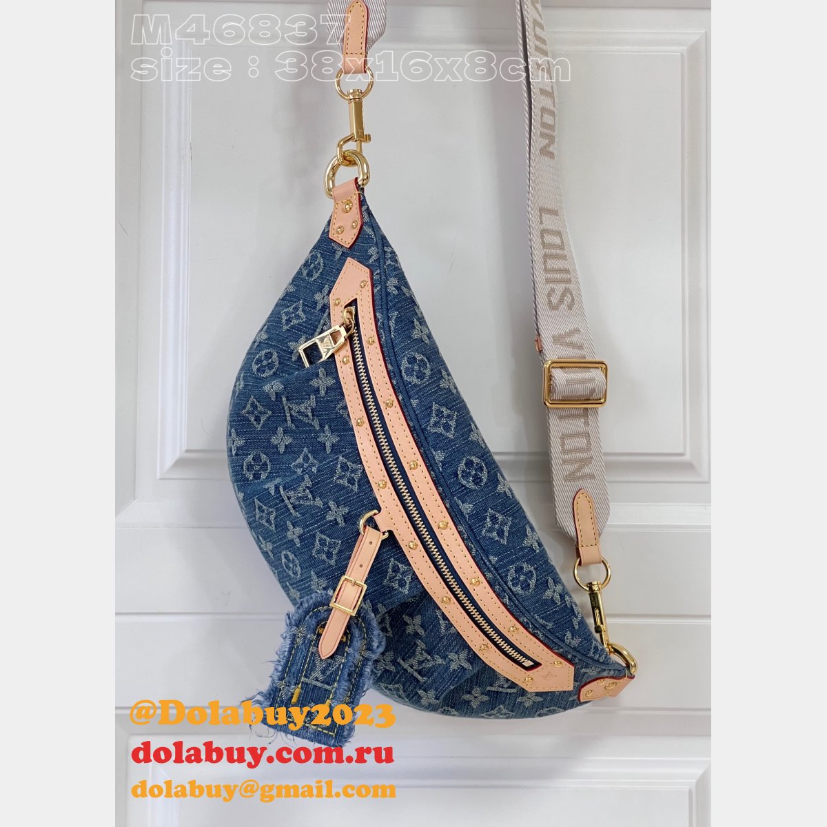 High Rise Monogram Denim M46837 Designer Louis Vuitton Copy Bag